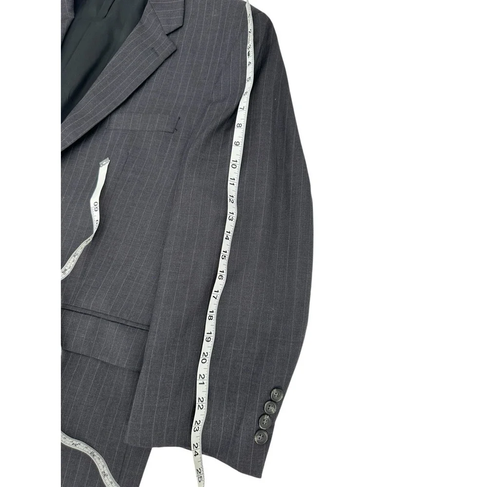 Vintage Lauren Ralph Lauren Men's 50R Blazer Sport Coat Gray Stripe 24